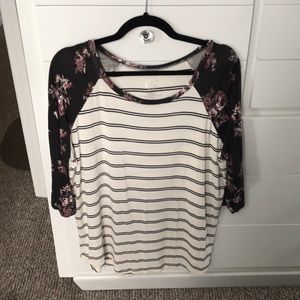 Maurice’s striped and floral shirt